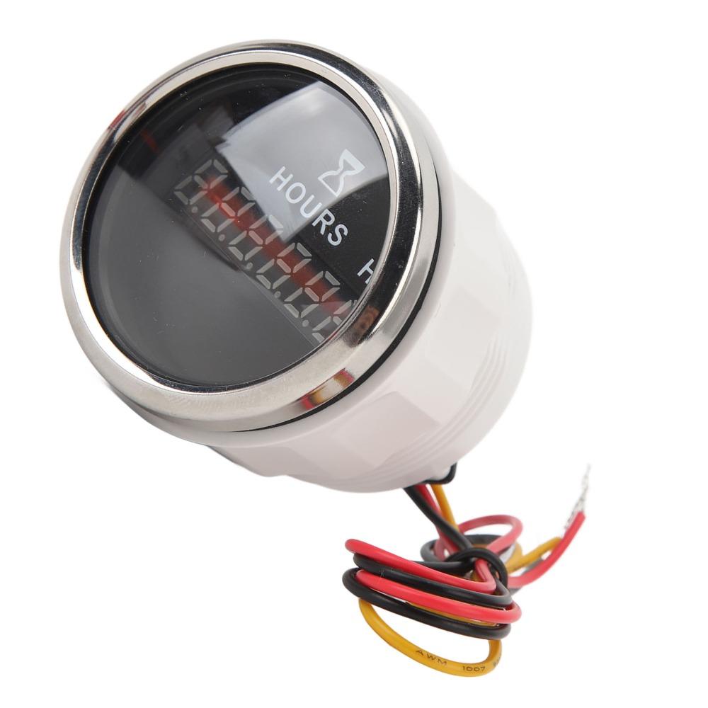 Precise Measurement DC 9-32V Digital Hour Meter 52MM Waterproof Round Gauge High Precise Hourmeter Boat Use