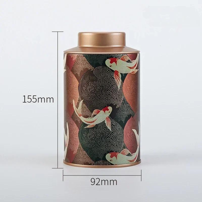 Vintage Chinese Style Old-fashioned Metal Tea Cans with Tin Straps and Lids Candy Storage Small Storage Items Tea Packaging Boxe