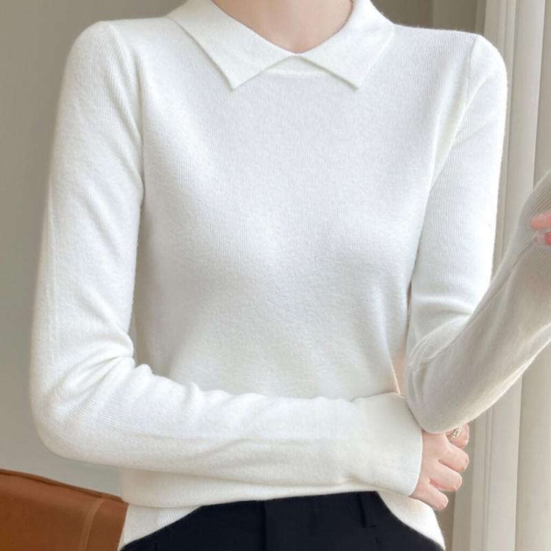 Navava Men Simple Daily Long Sleeve Collar KniT T shirT Nk2315