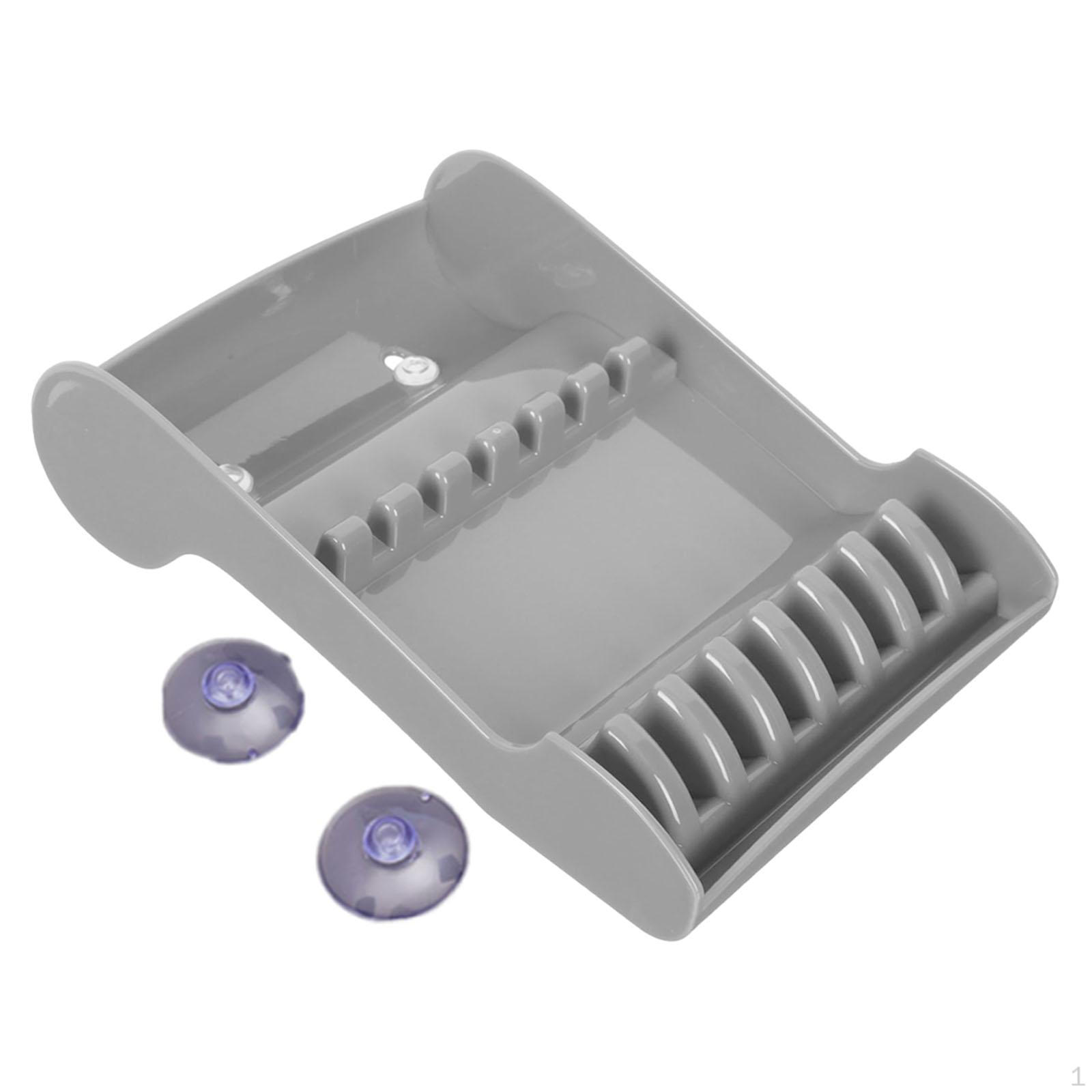 

Подставка-бокс для хранения парикмахерских ножниц с присоской 14x20.5см серый