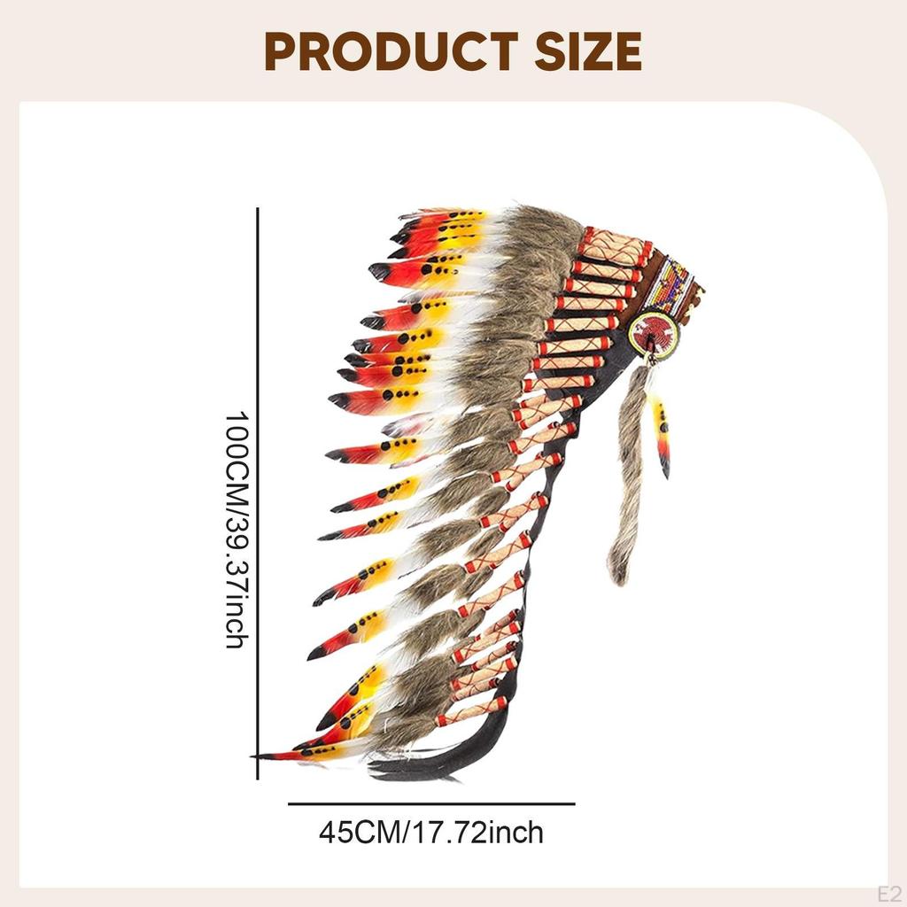 Indian Feather Headdress Hair Accessory for Burlesque Show Fancy Dress