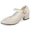 Mesh Soft Leather Sandals, Openwork Breathable Single Shoes, Summer Women's Dance Shoes, Soft-soled Women's Shoes, Fashionable Leather Shoes