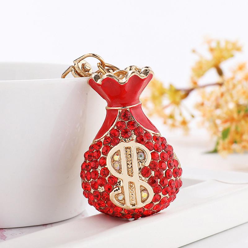 

Денежная сумка Брелок Сплав Вспышка Бриллиант Счастливая сумка Автомобильный брелок Металлический кулон