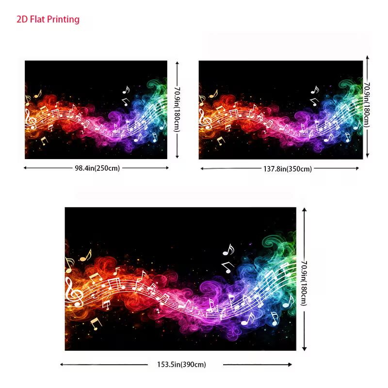 2D Abstract Colorful Music Smoke Backdrop Music Themed Party Photo Booth