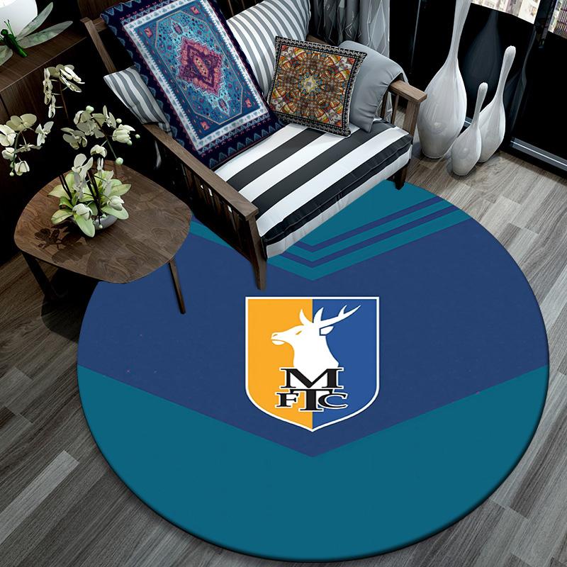 Mansfield Town Round Area Rug,Carpet Rug for Living Room Bedroom Sofa Playroom Decor,Non-slip Floor Mat