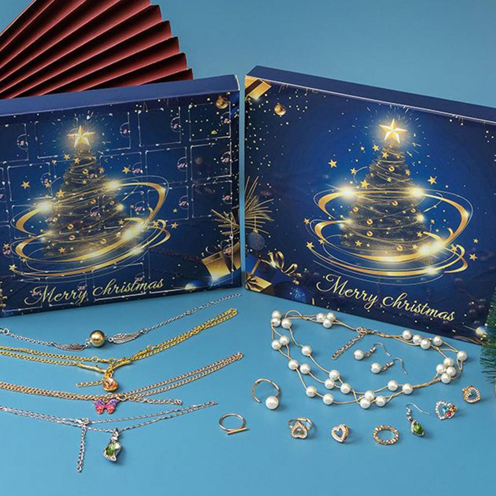 2025 Christmas Advent Calendar 24 Days Necklace Bracelets Christmas Charm Calendar For Women Girls Wife Holiday Birthday