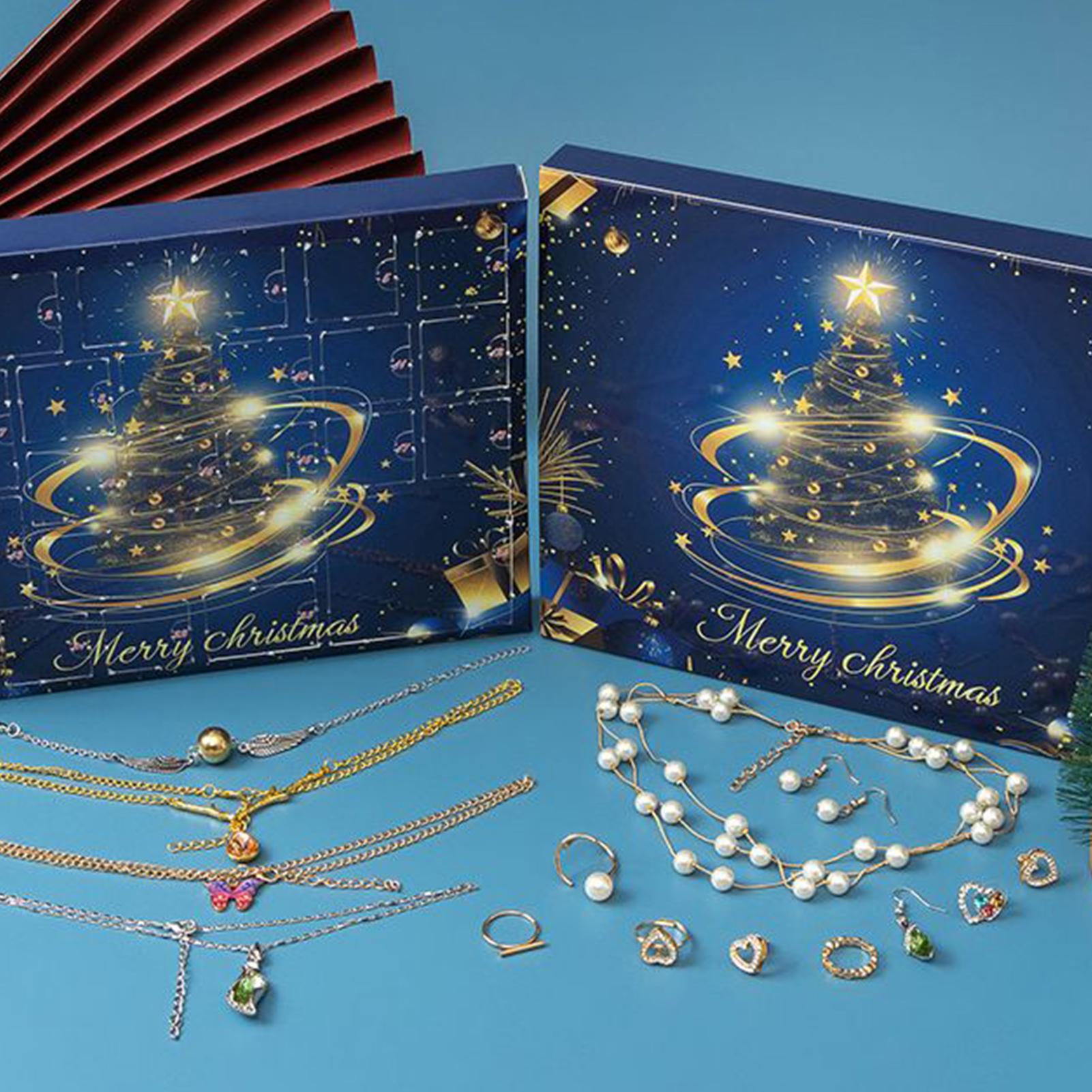 2025 Christmas Advent Calendar 24 Days Necklace Bracelets Christmas Charm Calendar For Women Girls Wife Holiday Birthday cm