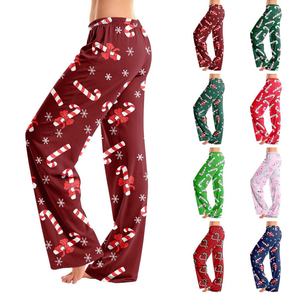 Dames Kerstprint Broek, Casual Pyjamabroek zonder en zonder Zakken