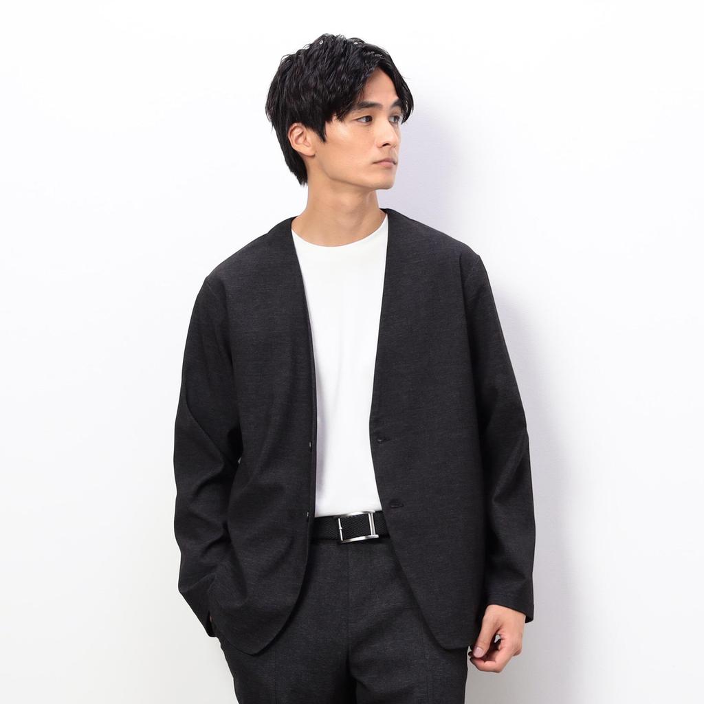 Comme Ca Ism Stretch Collarless Size Suitable for Denim-Like Jacket, Black, M, 47-25JM12-205, Co-ordination