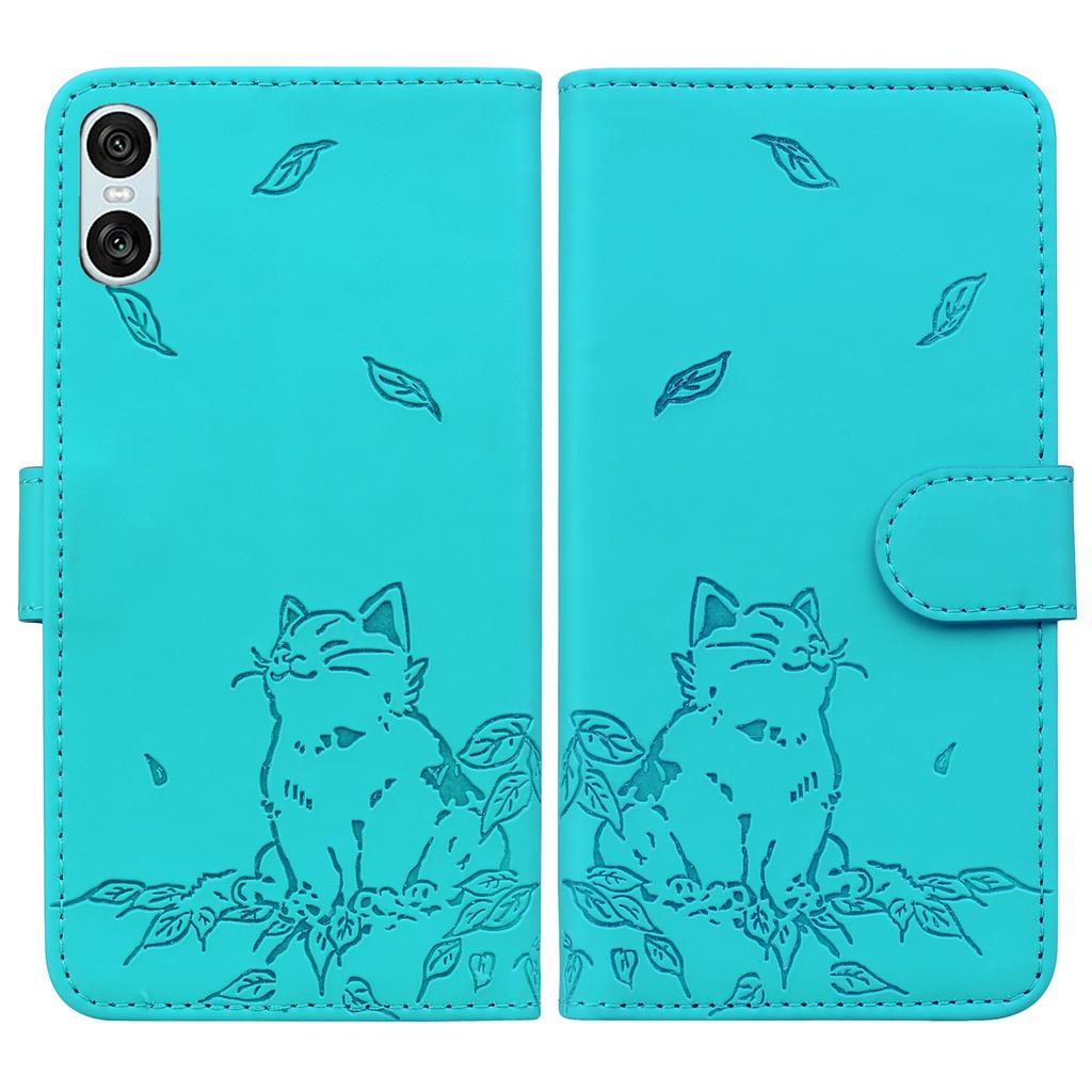 For Sony Xperia 10 VI Case Wallet Cat Pattern Imprinted Leather Phone Cover