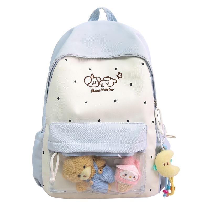 

New High-Value Fresh Color-Block Backpack for Girls Ins Style Elementary and Middle School Students Backpack Double Shoulder Bag Single Bag