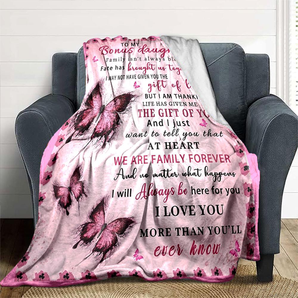 Pink butterfly Cozy Blanket Warmthful Decor Suitable for Sofa Couch Office Bed Picnics Ideal for All Seasons Stylish Decor Ideal Gift Y33