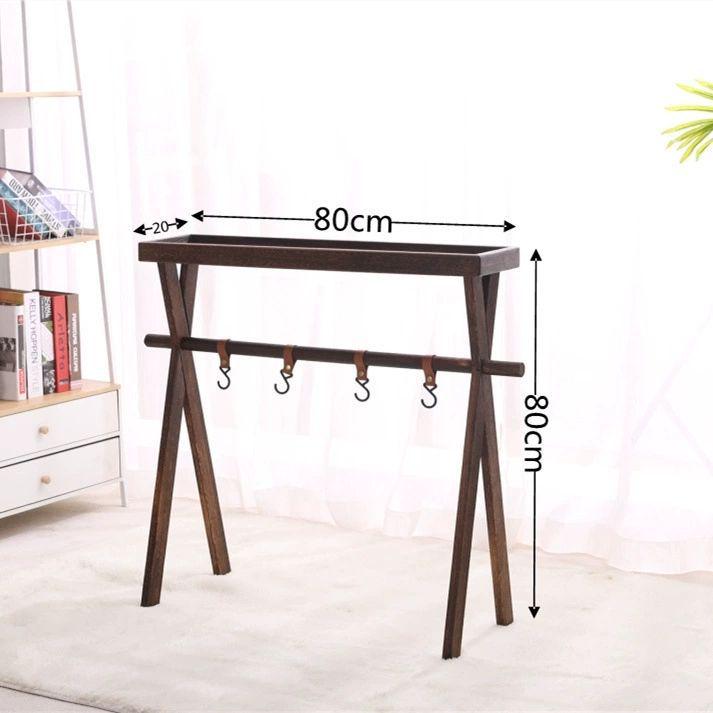 A1R Solid Wood Outdoor Folding Storage Rack & Tripod for Camping or Picnics