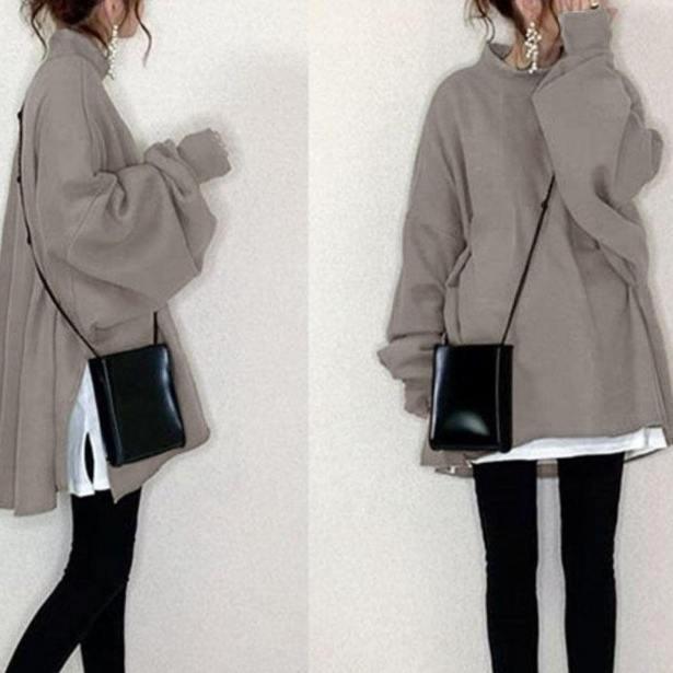 2024 Autumn/Winter Women's Japanese Style Pullover: 8 Solid Colors, Fake Two-Piece Design