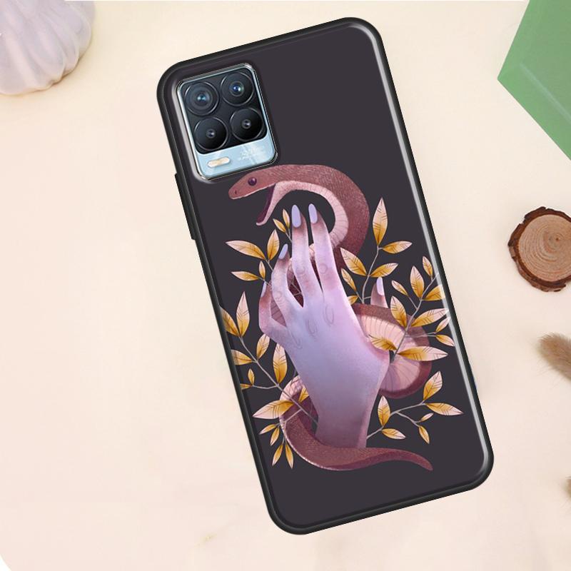 Snake Illustration Art Case For Realme C67 C71 C63 C61 C55 C51 C53 C35 C65 C75 11 12 13 14 Pro Plus GT6 GT7 15 Pro