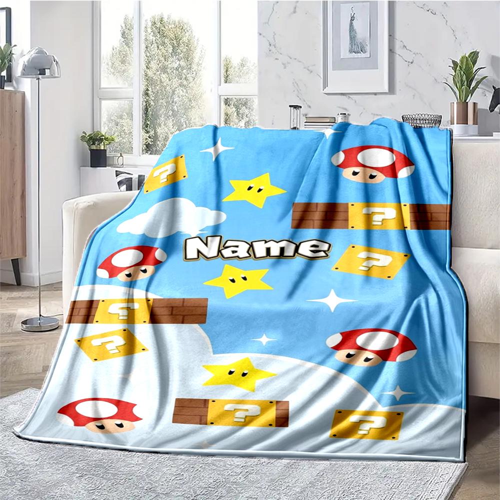 Custom Name Game Theme Printed Blanket - Perfect for Couch, Bed, Travel & Outdoor Use | Machine Washable, Cozy & Durable.