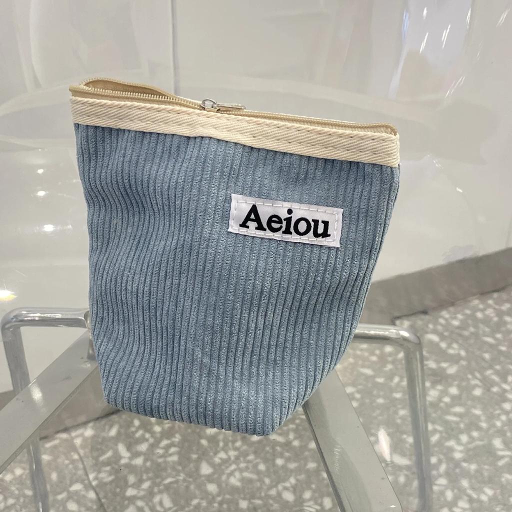 Corduroy Women Lipstick Makeup Bag Cute Mini Wallet Travel Sanitary Napkin Bag Zipper Toiletries Cosmetic Clutch Storage Case