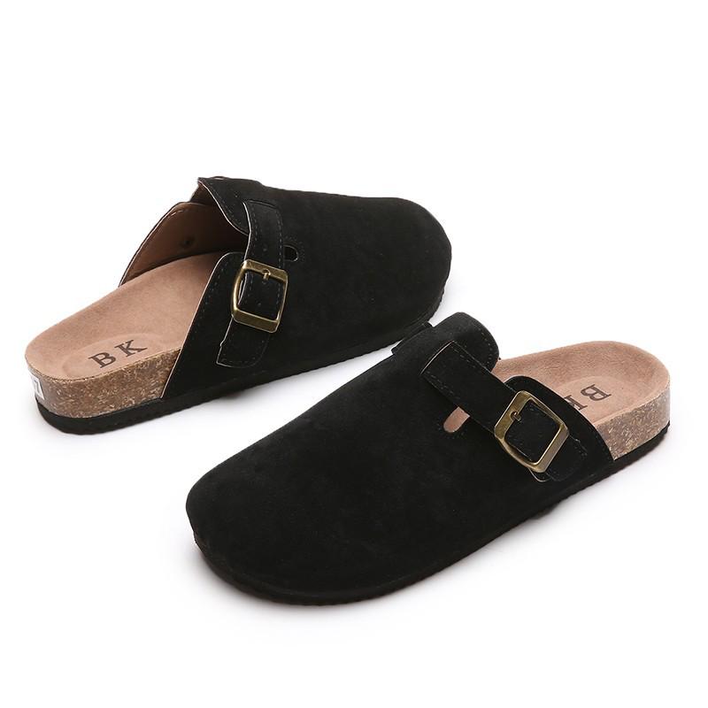 Plus Size Women's European & American Cork Closed-Toe Slippers - Trendy Roman-Inspired Half Slippers for Couples