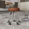 Pu Leather Rolling Stool Height Adjustable Stool Chair With Wheels For Salon Massage Spa Brown