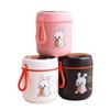 Kawaii króliczek Lunch Box 304 Stal nierdzewna Termiczny Bento Box Kubek na śniadaniową zupę Izolowana torba na lunch Pojemniki do podgrzewania jedzenia