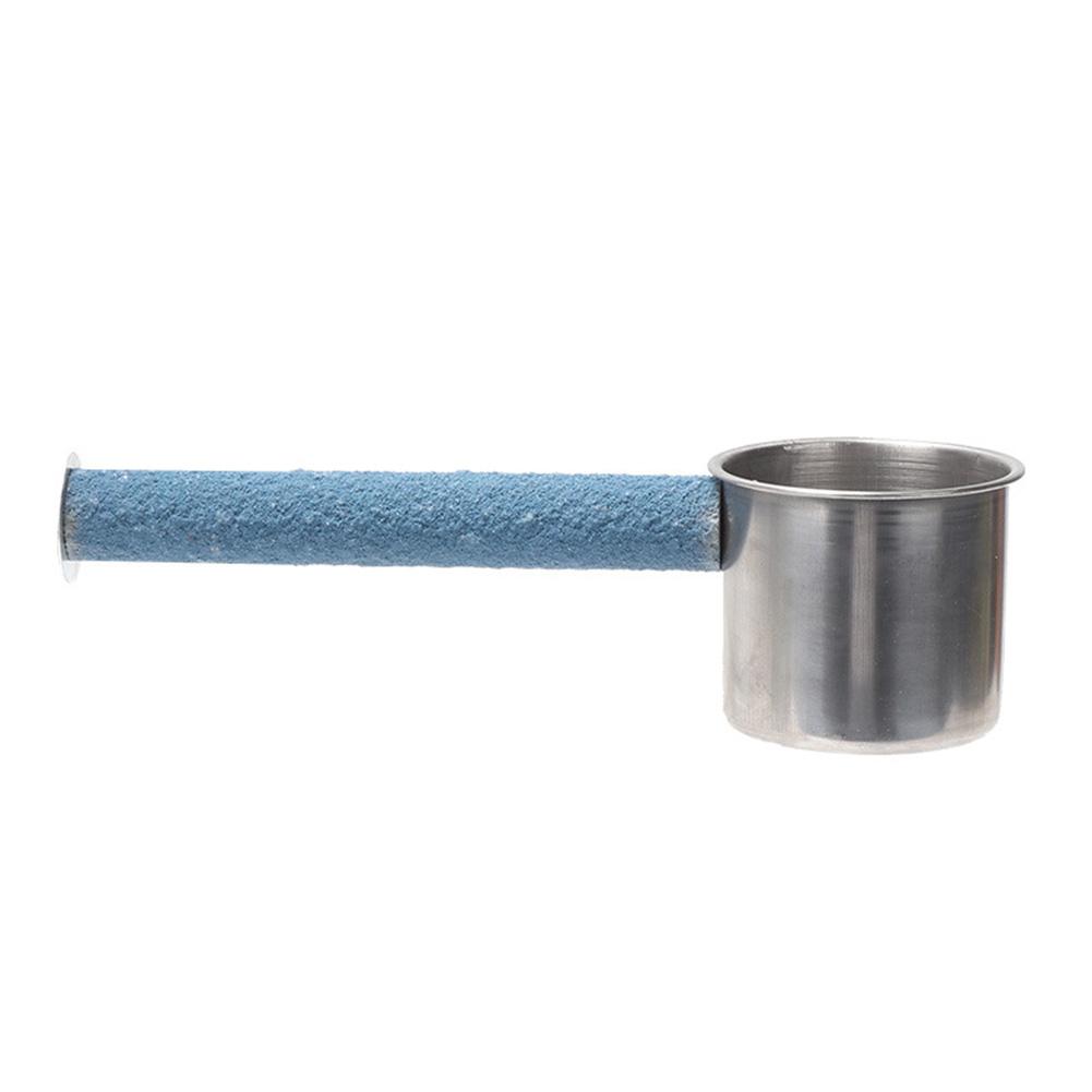 Bird Perch Stand With Feeding Bowl Wooden Quartz Sand Bird Cage Perch Stand Parrot Stainless Steel Food Water Bowls For Parakeet