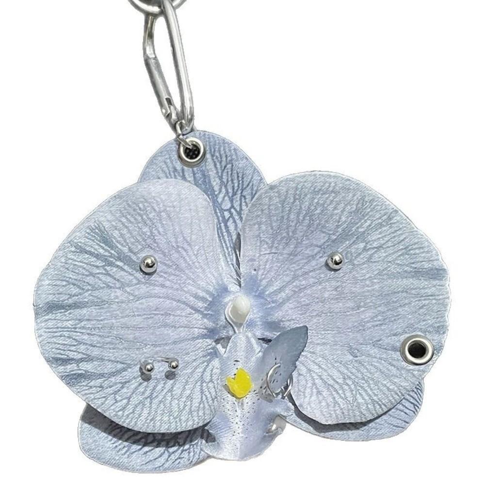 Dekorace na batoh Klíčenka s orchidejí Phalaenopsis Dárky Simulace Květinový přívěsek Taška