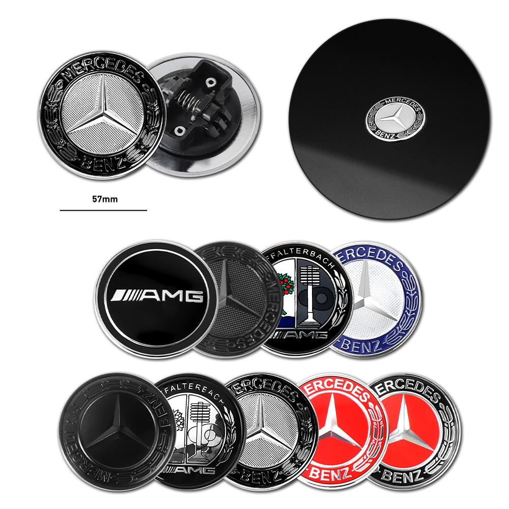 1pcs For Mercedes Benz A B C E R G S Class AMG W124 W169 W176 W212 W204 57mm ABS Aluminum Alloy Car Front Hood Badge Stickers
