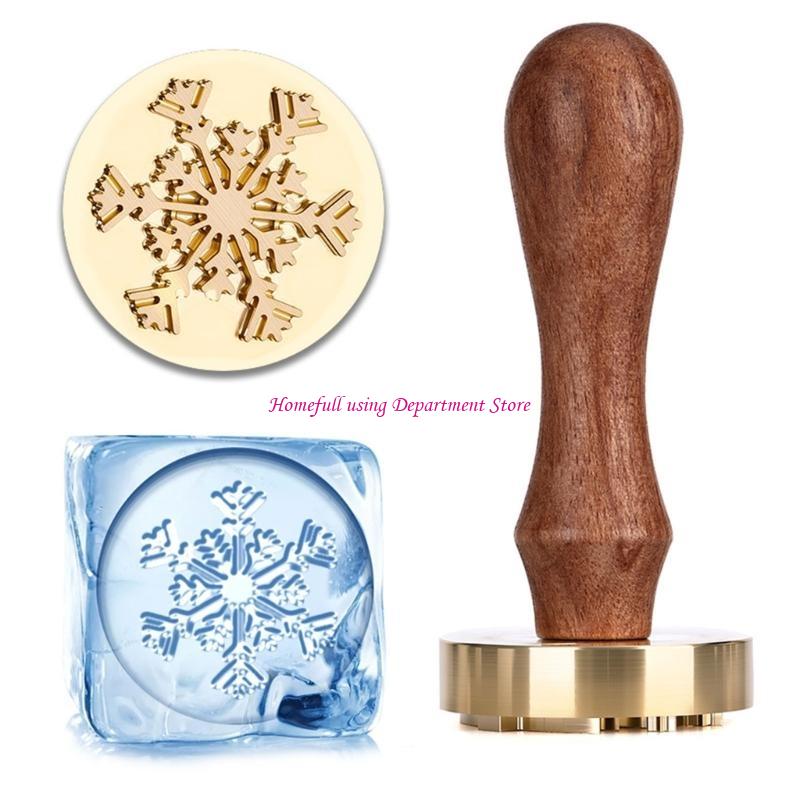 Retro Carved Metal Ice Stamper Handle Ice Embossing Tool For Ice Desserts Chocolate Cocktails Party Supplies