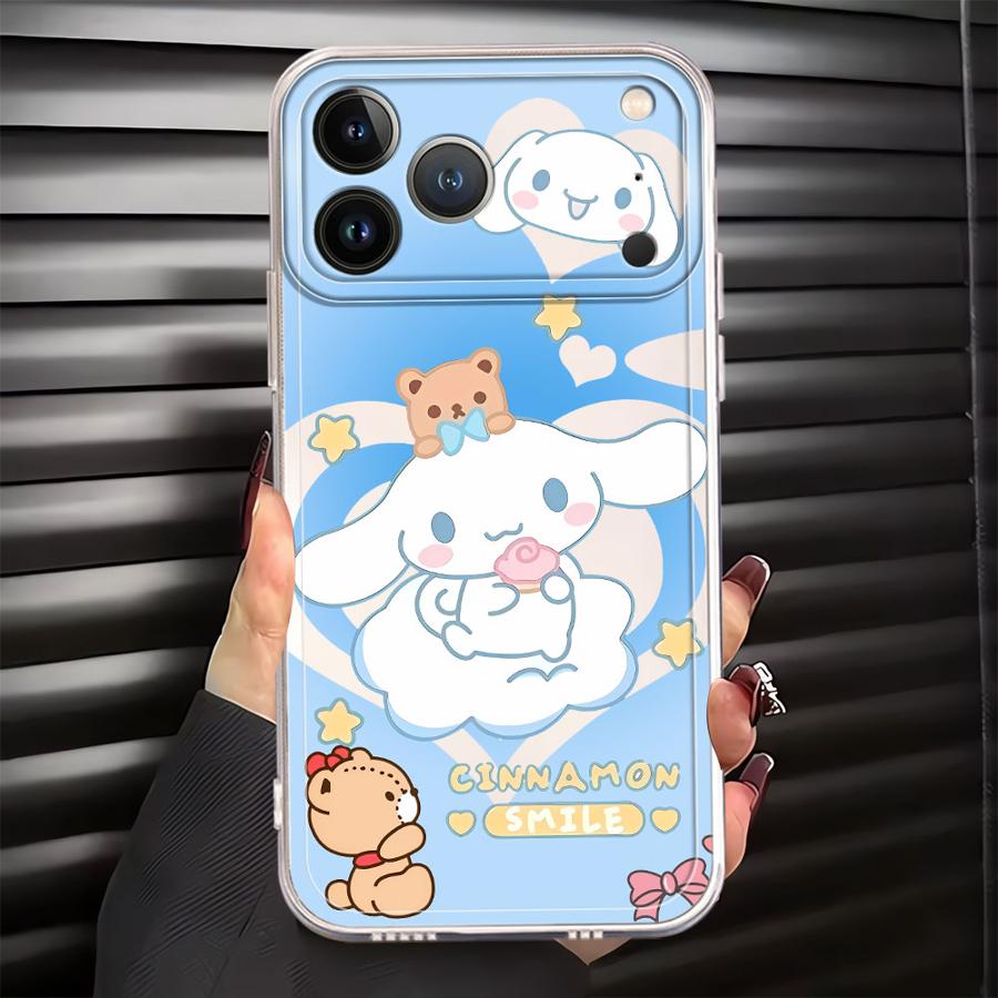 Tecknad Hello Kitty Cinnamoroll Fodral för iPhone 17 Pro Max 12 Mini XS Max 13 Pro 14 Plus 11 XR 7 8 Air 16 15 Mjukt Mobilskydd