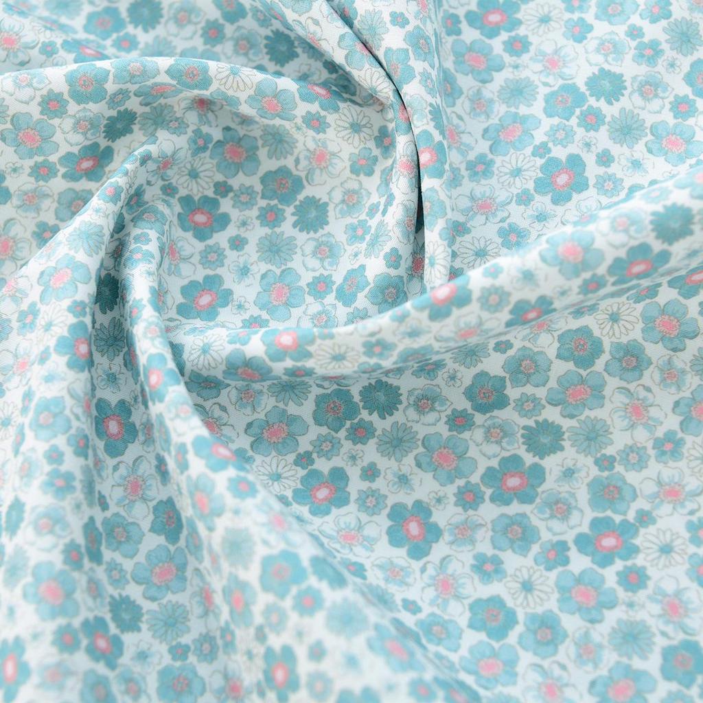 145cm Wide Floral Cotton Poplin Fabric - 40S Pure Cotton for DIY Clothing