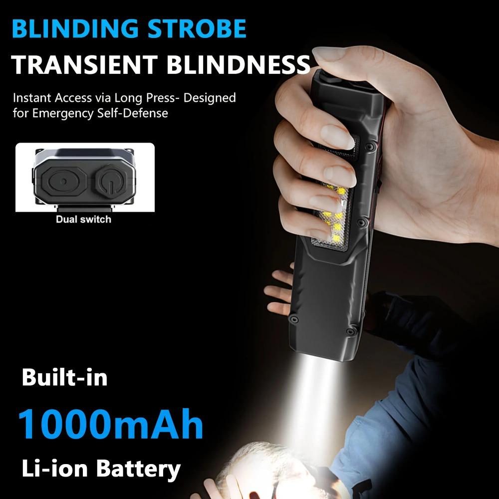 eDC flashlight,rechargeable lED flat flashlight w/Clip & digital display,Pocket flashlight for camping emergency