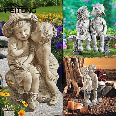 Boy And Girl Kissing Memories Home Statue Decoration Ornaments