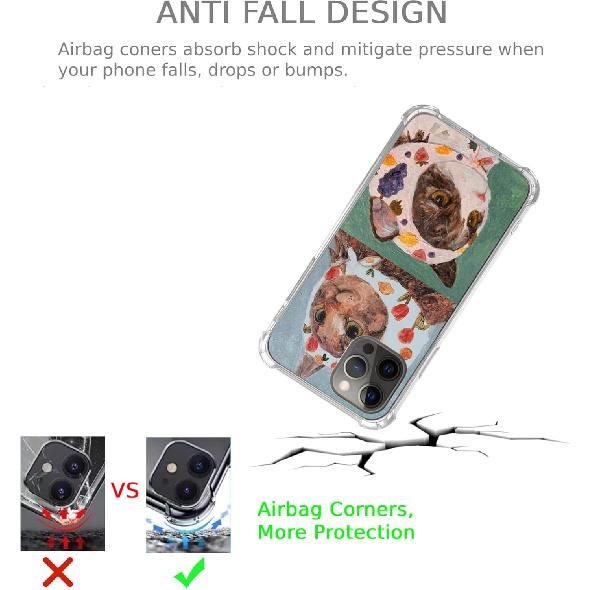 Cool Cat Case Compatible with iPhone 14 Pro, Cute Cat Painting Case for iPhone 14 Pro, Cool TPU Bumper Case Cover