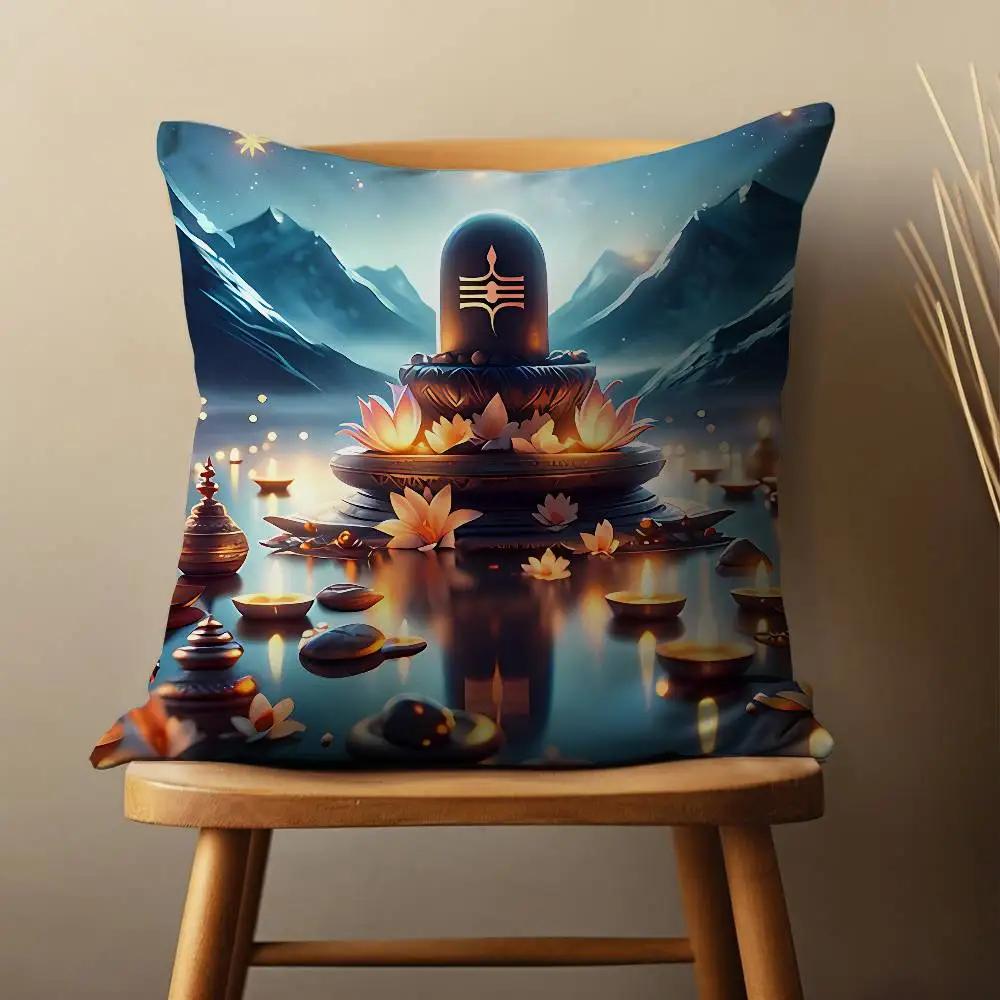 India Art Lord Shivasjpg Pillow Case For Room Sofa Cushion Cover Suitable For Home Bedroom Decoration And Protector