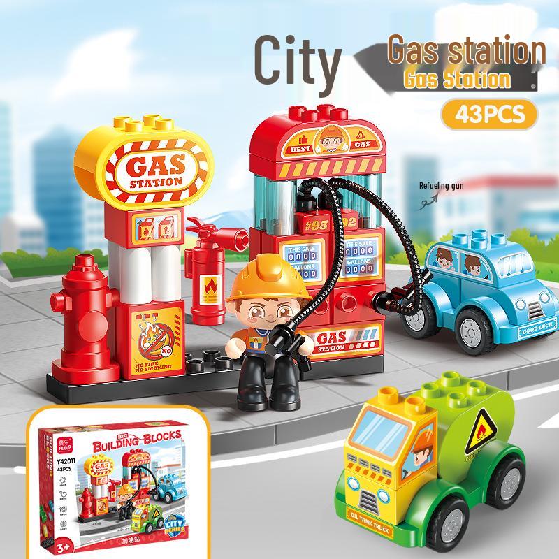 

Крупноблочные строительные блоки Игрушка АЗС для детей Gift Box