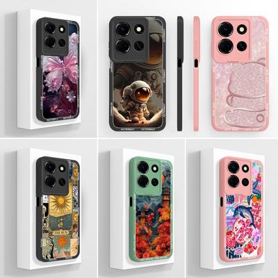 For Infinix Note 30 40 50 Pro Plus 50S 50x Beautiful Crystal Butterfly Phone Cases Screen Protector Liquid Silicone Dustproof Shell For Infinix Casing