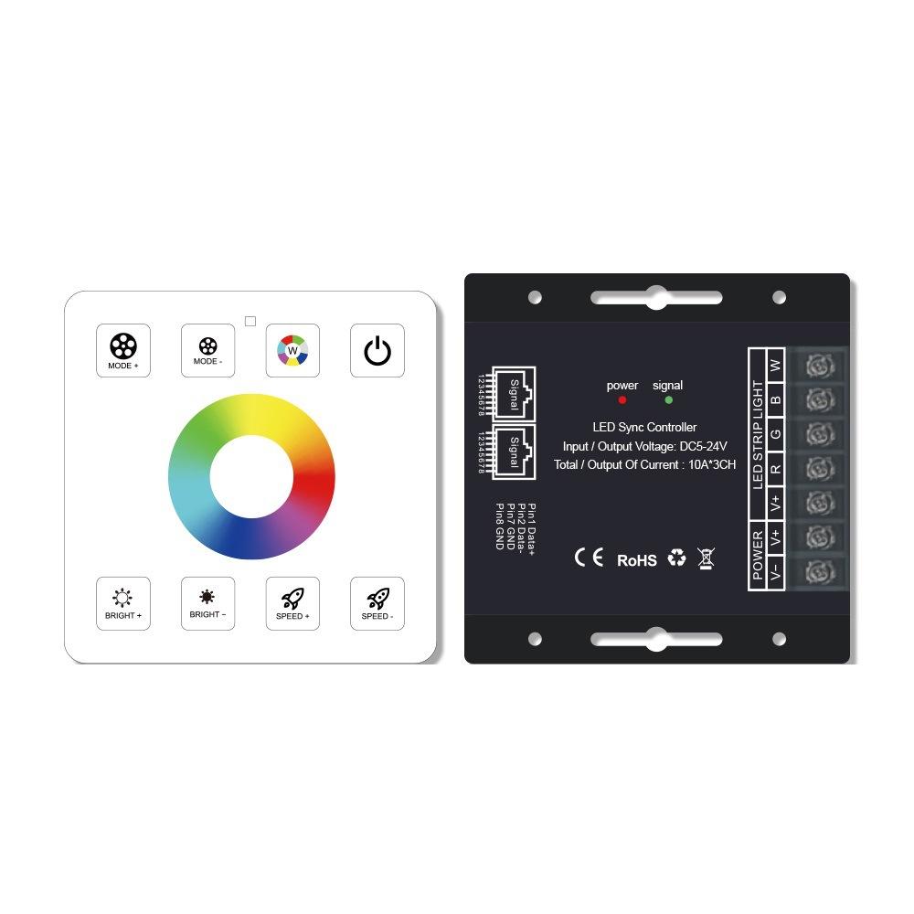 DC5V-24V 8KEY 86 Type 2.4G RF Wireless Touch Dimmer 12V RGB Controller Network Synchronous For SMD5050 2835 LED Strip Light Lamp