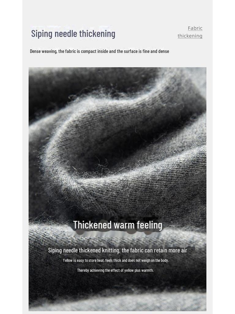 Men's Thick Knit Cashmere Leggings: Warm Stretch Inner Pants