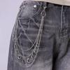 Trendy Cool Double-Layer Metal Waist Chain with Moon Pendant for Jeans - Hip Hop Street Style for Men & Women