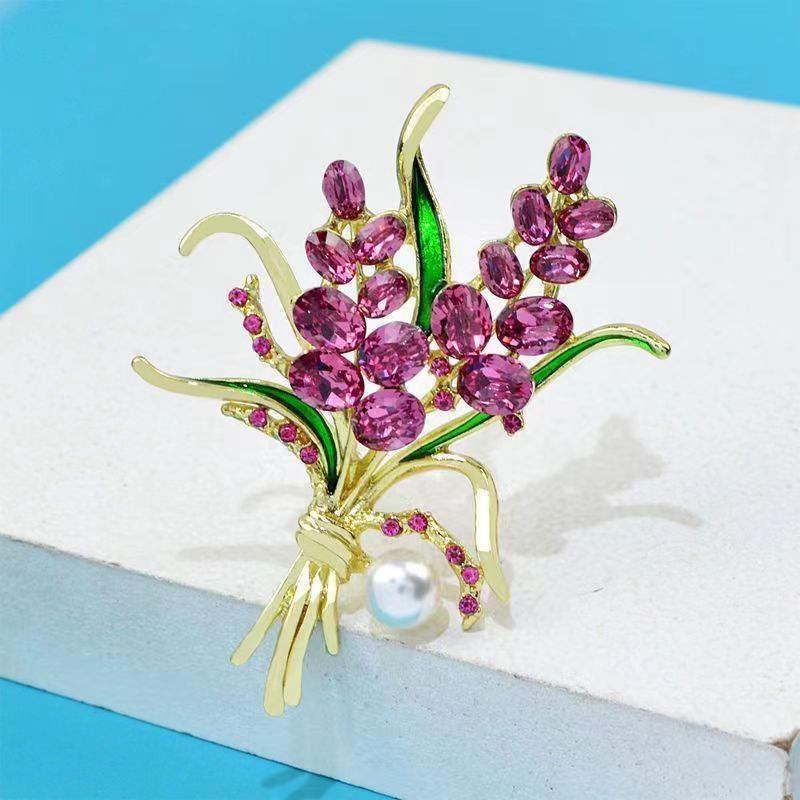 1Pcs Trendy Rhinestone Wheat Brooches For Women Unisex 2colors Pearl Plant Office Party Brooch Pin New Gifts