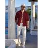 Men's Casual Button Down Shirts Long Sleeve Linen Shirt Fashion Textured Beach Summer Shirt