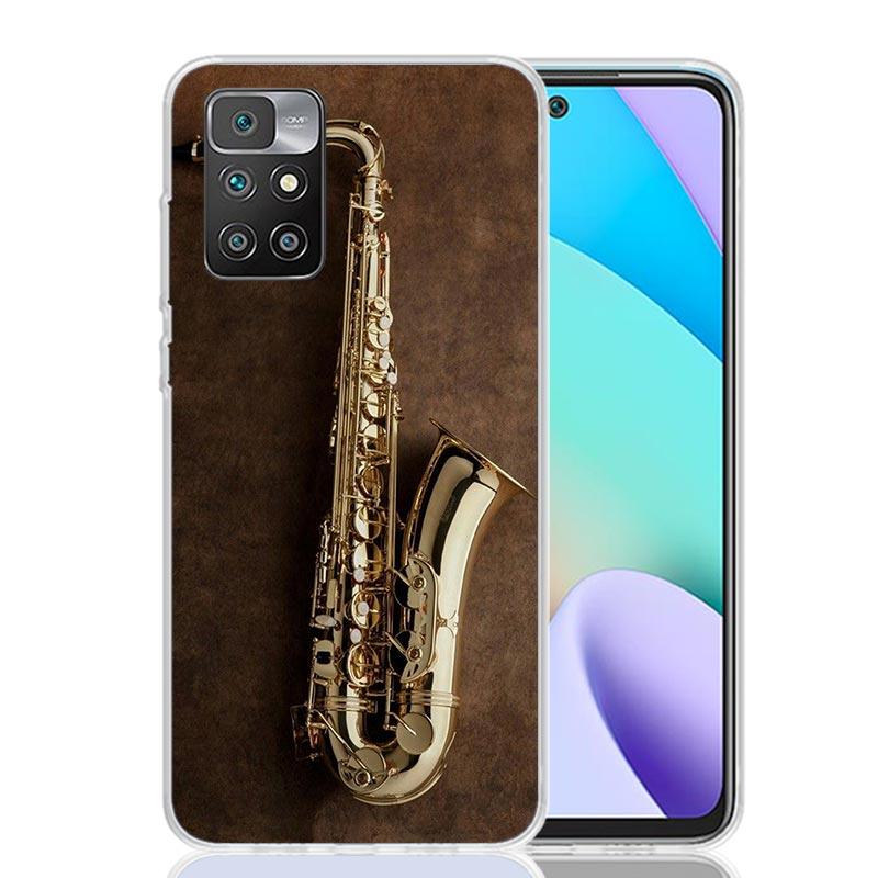 Music Saxophone Instrument Phone Case For Xiaomi 14C 13C 12C 13 12 10 10A 10C 9 9A 9C 9T 8 8A 7 7A 6 6A K70 Pro K60 K40 K20 Redm
