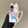 KEYSION Cute Ear Cartoon Case for VIVO V50 5G with Lanyard Soft Silicone+PC Shockproof Phone Back Cover for VIVO V50