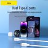 PISEN iPhone 15 Dual Type-C PD Fast Charging Cable for Car & Mobile