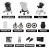 Poussette 3 en 1 Bébé Combinée Pliable 1 Clic Réversible Face Parent/Monde Cadre Aluminium Léger Confort Citadine Compacte