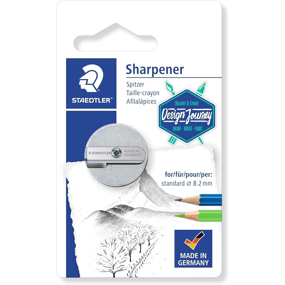 Staedtler Pencil Sharpener German Mars Double Hole Sharpener for Pencils (23°) Colored Pencils (3...