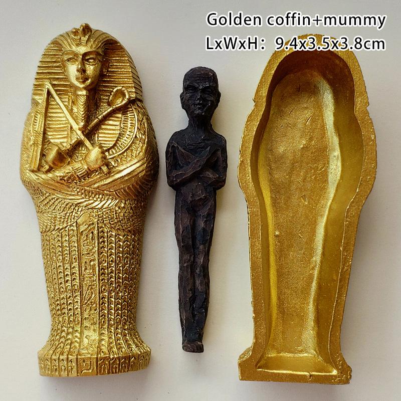 Ancient Egypt Mummy Coffin Ornament Detachable Resin Pharaoh Cleopatra Pyramid Gauze Gift Souvenir Simulation Handicraft