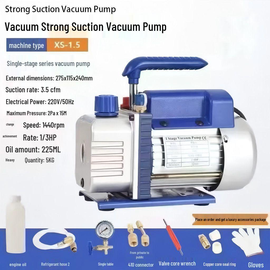Portable Single/Double Stage Vacuum Pump for Air Conditioners, Refrigerators & Automobiles