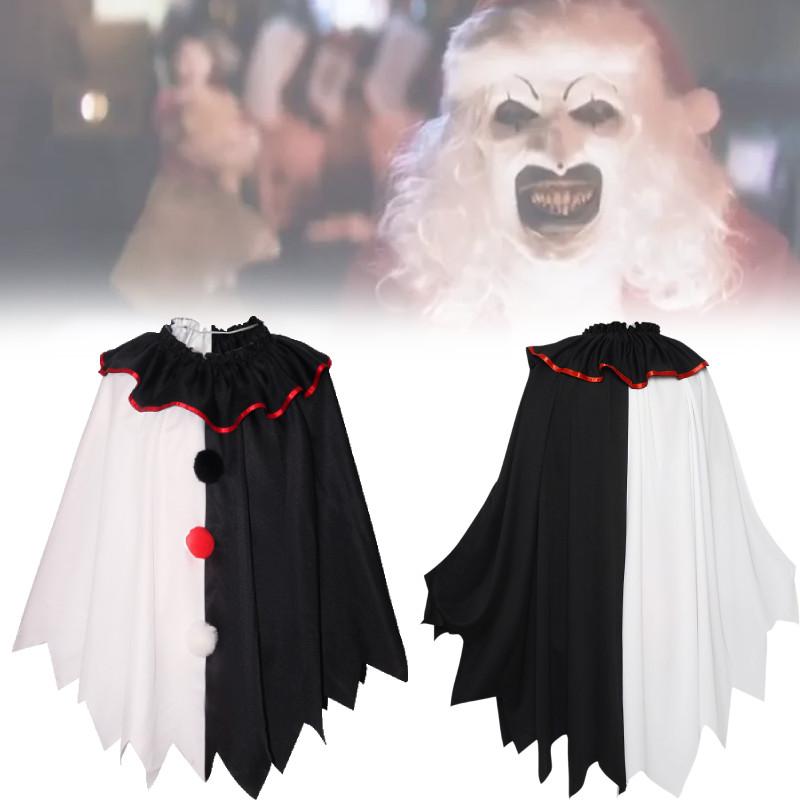 Versatile Scary Clown Cosplay Costume With Elegant Black And White Cloak For All Gender Adults