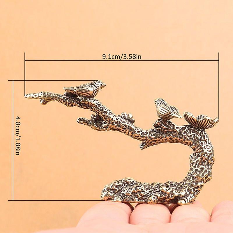 Antique Copper Magpie Plum Tree Branch Decoration Creative Bird Tree Stump Incense Burner Home Office Desk Decoration